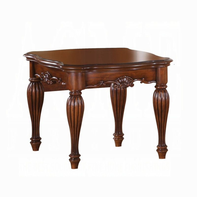 Table de bout en cerisier avec pieds cannelés tournés