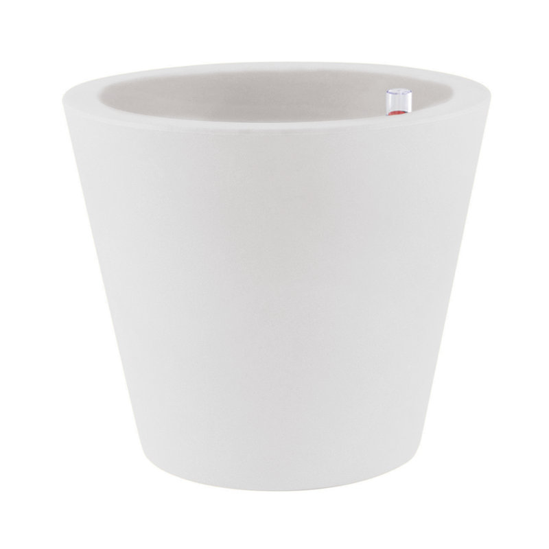 Cono Resin Pot Planter, White, 24" H x 23.5" W x 23.5" D