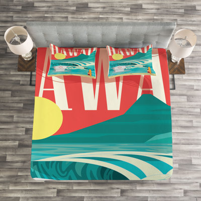 Hawaiian Bedspread Set with Shams