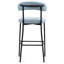 Tabouret de bar 26 po à hauteur de comptoir avec tabouret de bar et housse en tissu noir avec revêtement thermolaqué et repose-pieds-1226952158