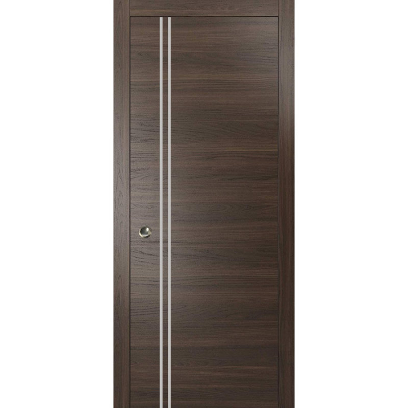 Portes françaises en bois massif massif, Frêne chocolat, 30 po x 96 po
