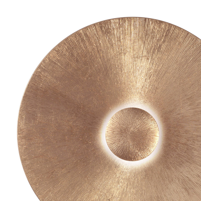 Moon 1-Light Dimmable Flush Mount, 20cm H x 54cm W x 54cm D, Gold