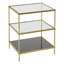 Vicente Glass Top Frame Rectangular Side Table-10033215