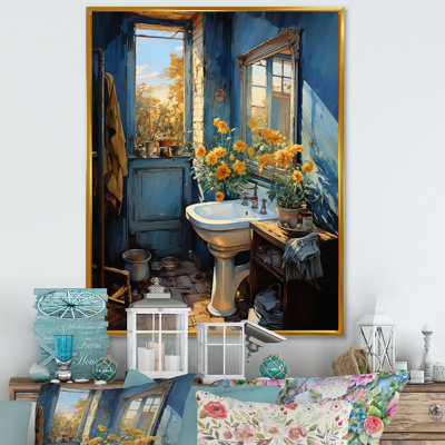 Larenda " Bathroom Turquoise Painting III "