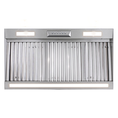 Akicon Range Hood 36 Inch, 600 CFM Stainless Steel Range Hood Insert with 4 Speed Control, LED Lights & Nightlight, Dishwasher Baffle Filters