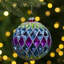 Ornement boule de Noël en verre arlequin de 3,75 po aux couleurs vives à 2 finitions