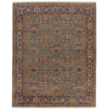 Rock My Classics Wool Oriental Area Rug in Orange/Blue