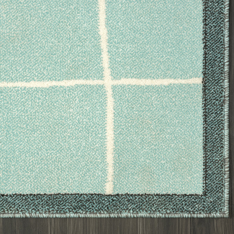 Blue Teddy Bear Kids Area Rug, Rectangle 3'6" x 5'6"