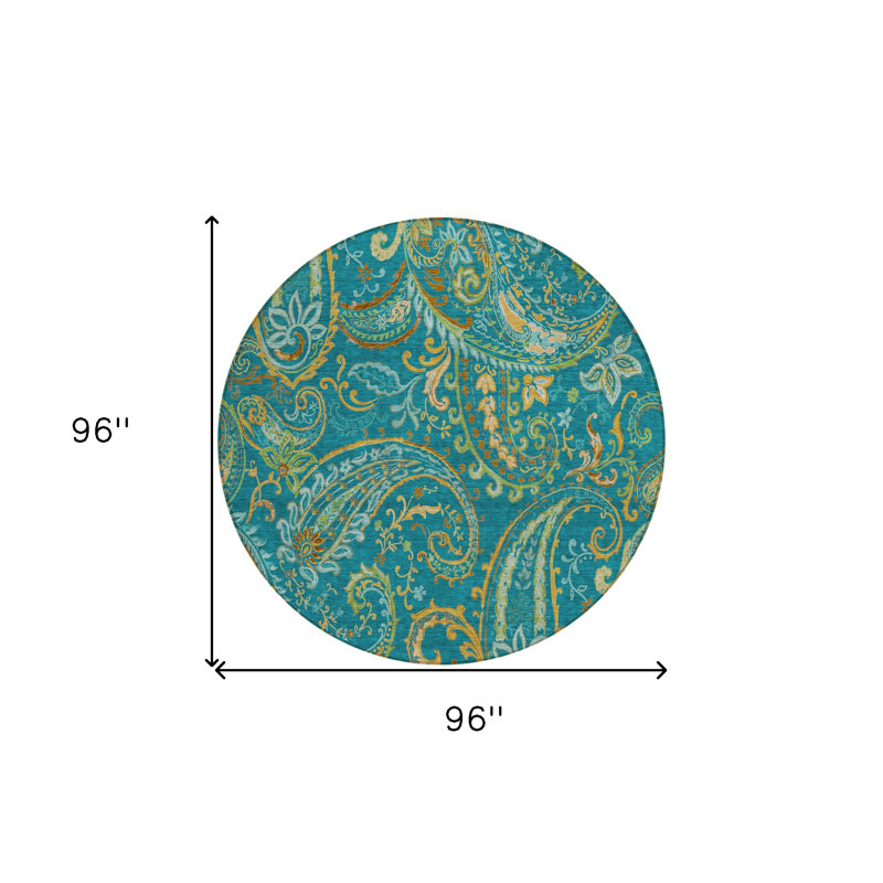 Tapis extérieur rond antidérapant lavable 8 po