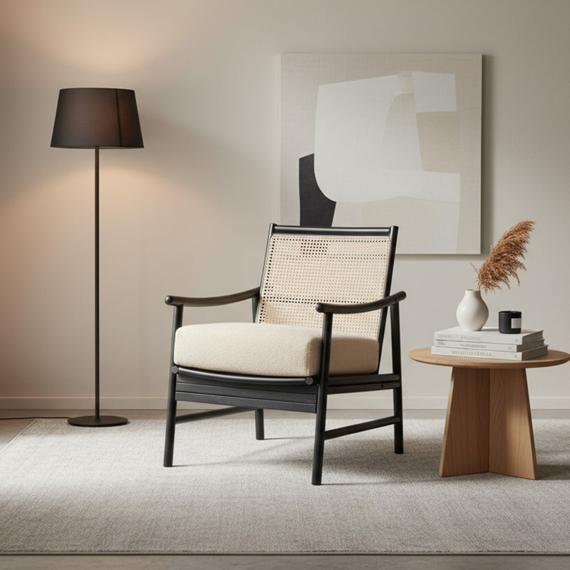 Upholstered Accent Chair, Black