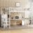 Full Size Metal Loft Bed with Desk & USB,LED lights -1742480360-1742480366