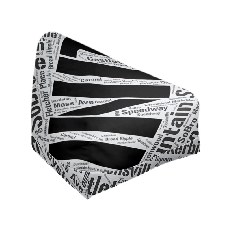 Classic Bean Bag, 42" H x 38" W x 29" D, Black Polyester Blend, Indianapolis