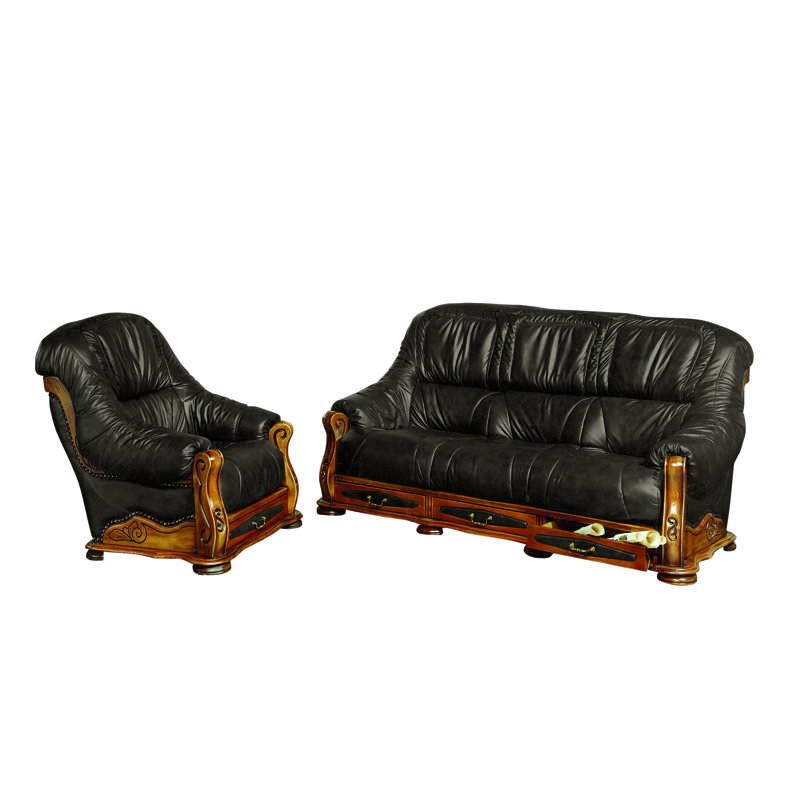 Dodsworth 2 - Piece Faux Leather Living Room Set, Chocolate