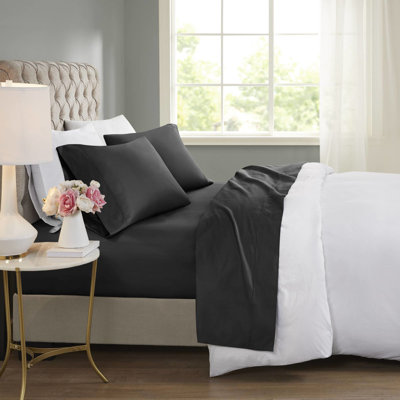 600 Thread Count Cotton Blend King Bedding - Cooling Effect, Control, 18" Deep Pocket Fitted Sheet, Machine Washable Sheets Sheet Count, Absorbing Fabric, Weave, For 16" Mattress, 2 Pillowcases