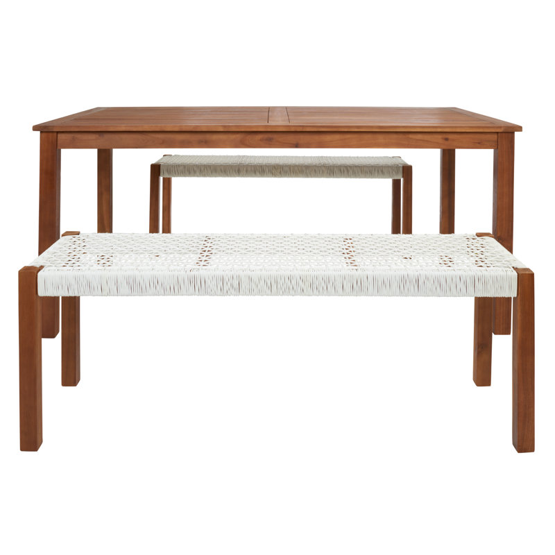 Mambo Rectangular 6 - Person 66.9" Long Dining Set, Natural/White