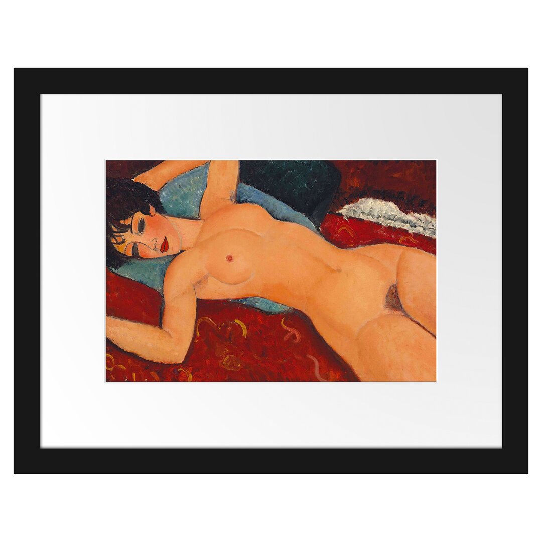 Gerahmtes Leinwandbild Nu Couché von Amedeo Modigliani