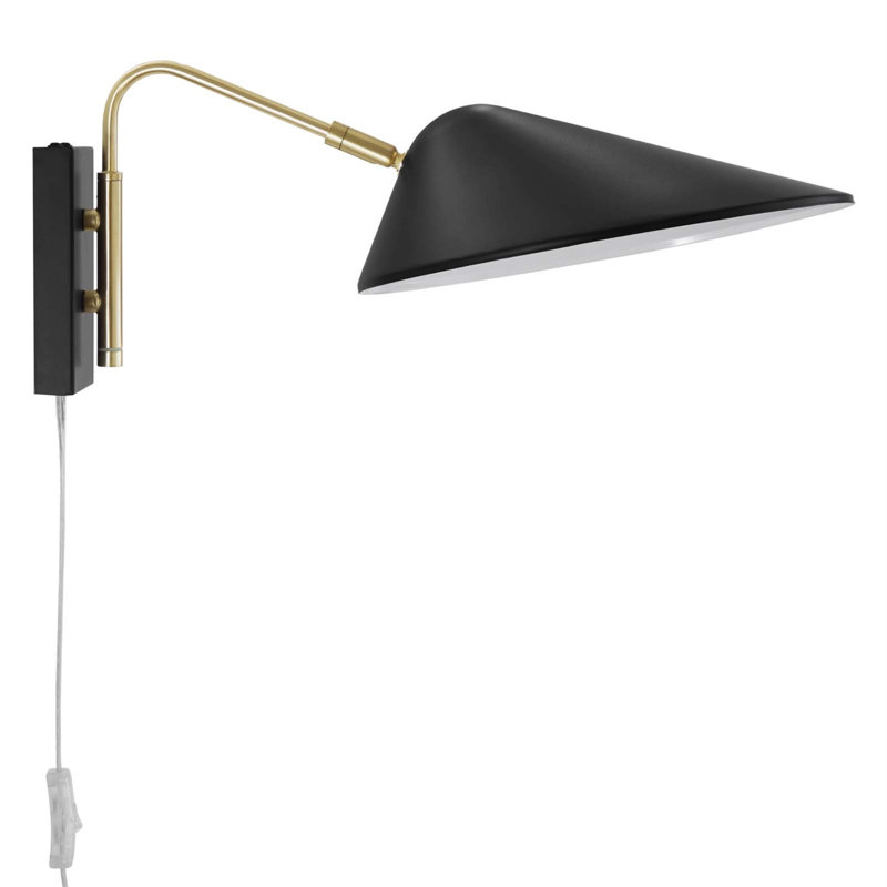 Modway Journey 7" Swing Arm Wall Sconce, Black