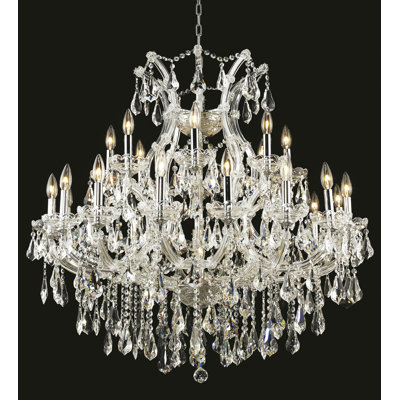 Stockard 24 - Light Glass Dimmable Tiered Chandelier