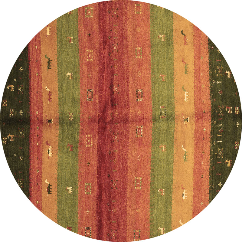 Earsie Striped Indoor Rug, Round 5'