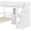 Lit mezzanine simple avec bureau, tablettes et tiroirs-405776253
