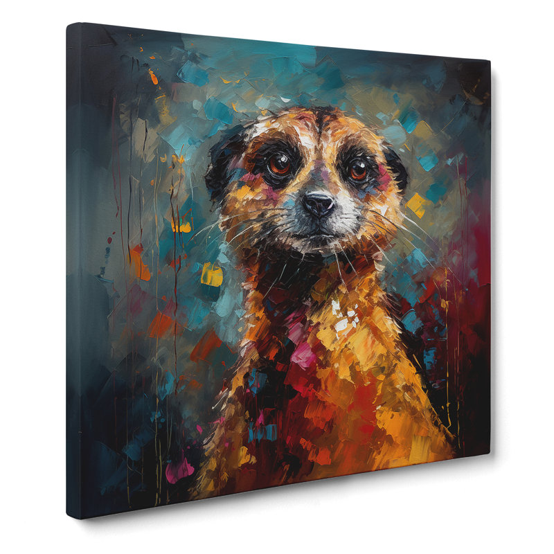 Meerkat Palette Knife - Wrapped Canvas, 50cm H x 50cm W x 3cm D