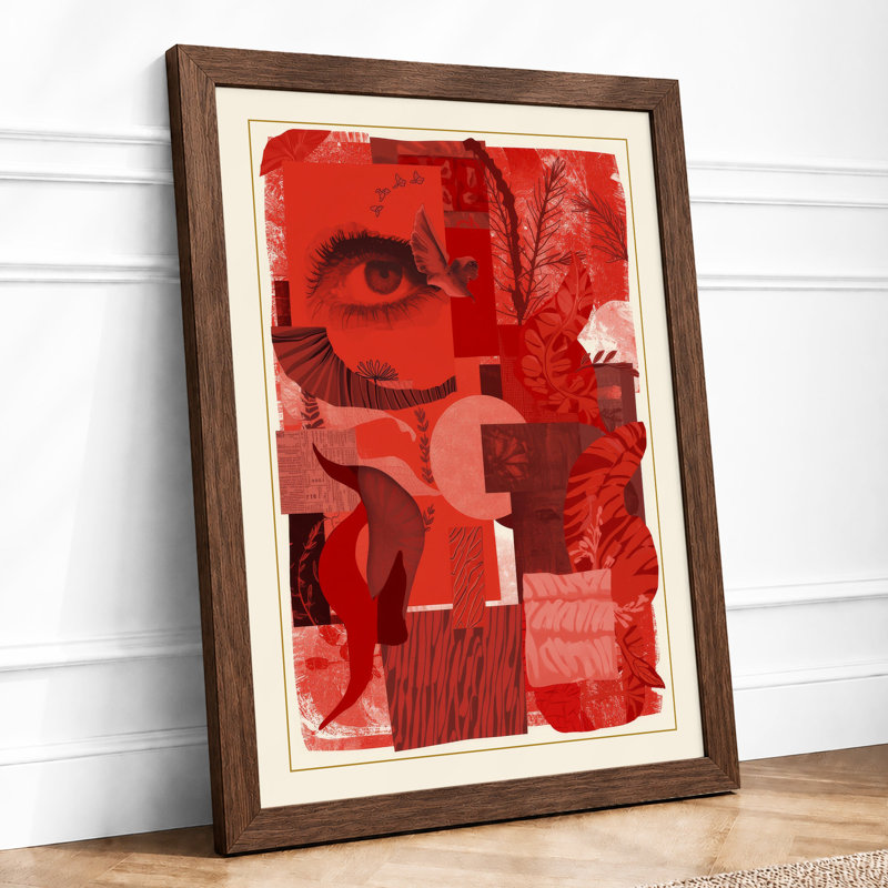 Crimson Fragments Eclectic - Print, A2 - 59.4 x 42.0 cm, Walnut