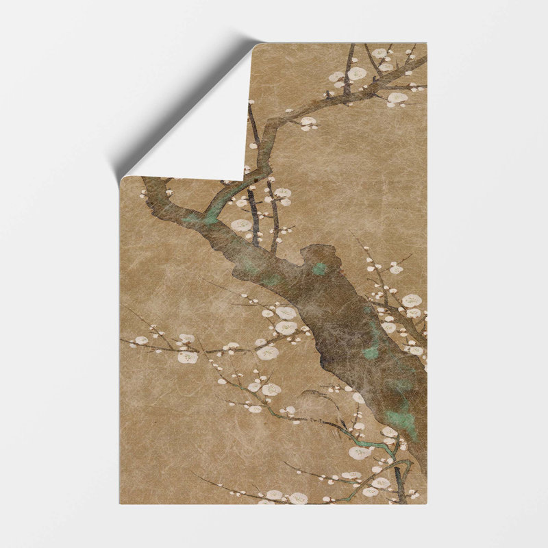 Warbler Bird in a Plum Tree by Sakai Hoitsu - Frameless Print, 59.4 cm H x 42 cm W