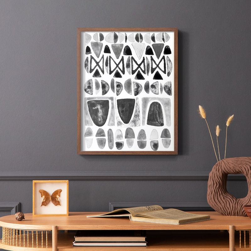 «Gray Arches II», reproduction encadrée de qualité supérieure - prête à être accrochée, Pas de tapis, Cadre photo brun simple