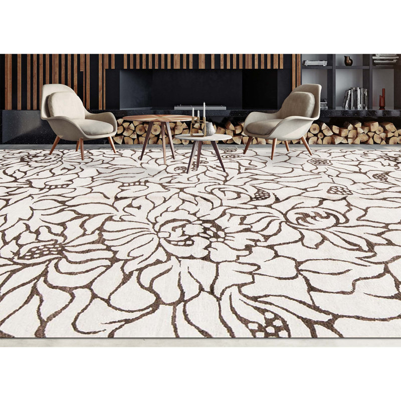 Floral Area Rug, Rectangle 5'10" x 9'