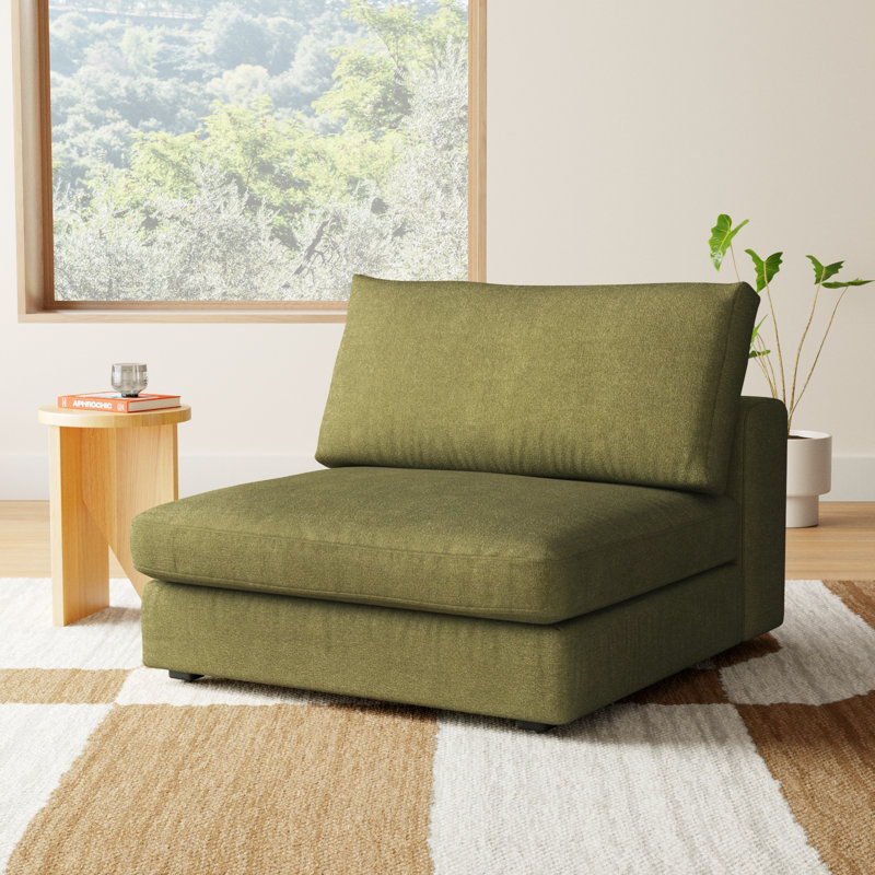Ojai Upholstered Accent Chair, Green Chenille