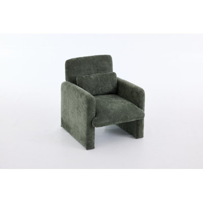 Modern Accent Chair, Contemporary Boucle Fabric Accent Armchair Comfy Upholstered Leisure Single Sofa Chair for Living Room Bedroom Apartment Office - orange  - green