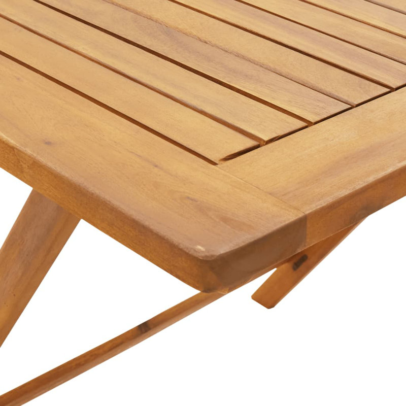 4 - Person Acacia Wood Patio Dining Set with Square Table, Cream White