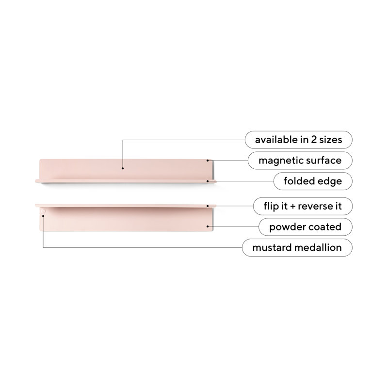 Organize + Display Floating Shelf, 4.7" H x 33.5" W x 5.1" D, Blush