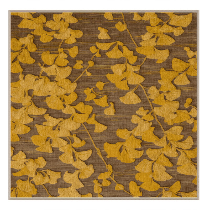 Tapis botanique brun lavable à la machine, Carré 6 pi
