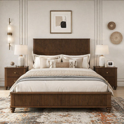 3-Piece Bedroom Set with Queen Bed and 2 Nightstands