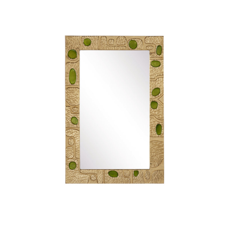 Beau Cast Aluminum, Enamel Beveled Mirror