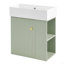 Meuble-lavabo flottant moderne de 21,6 po avec lavabo en céramique, rangement à droite-1320472239