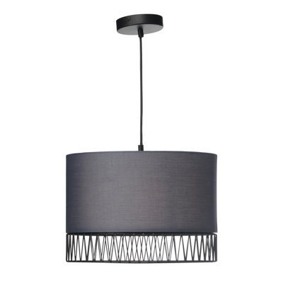 Letendre 1 - Light Black/Clear Cylinder Pendant