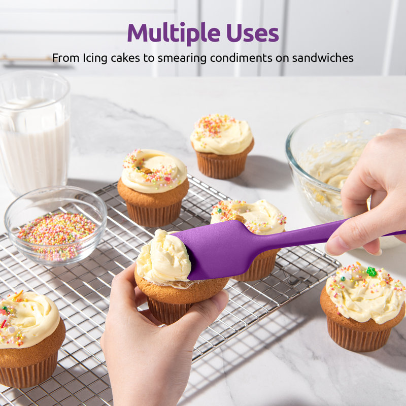 Ensemble de spatules en silicone résistant à la chaleur U-Taste 600ºF, 4 pièces sans BPA, Mauve