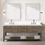 Ensemble de meuble-lavabo double avec plateau en marbre de culture et robinet