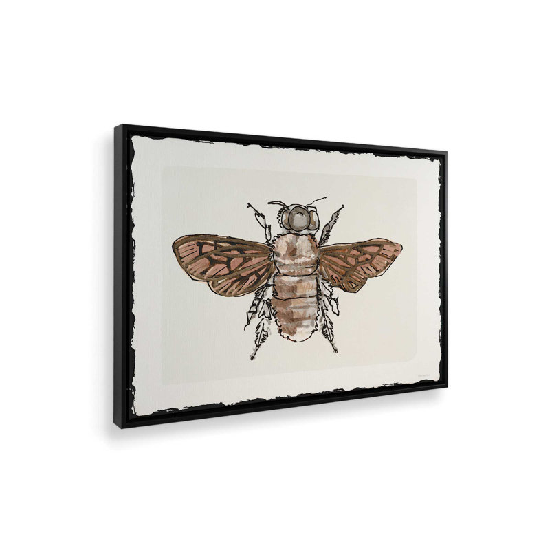 «Bee S croquis 1» par Stellar Design Studio, reproduction d'art, L 32 po x H 24 po, Noir, Toile avec cadre