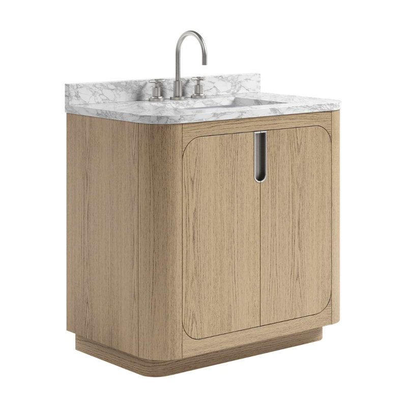 Corbin 36" Freestanding Single Bathroom Vanity with Carrara Marble Top