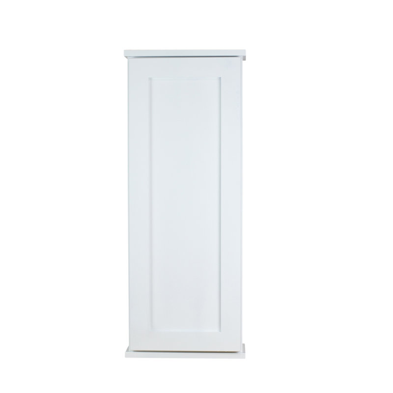 Solid Wood Bathroom Cabinet, White, 15.5"W x 19.5" H x 3.25" D