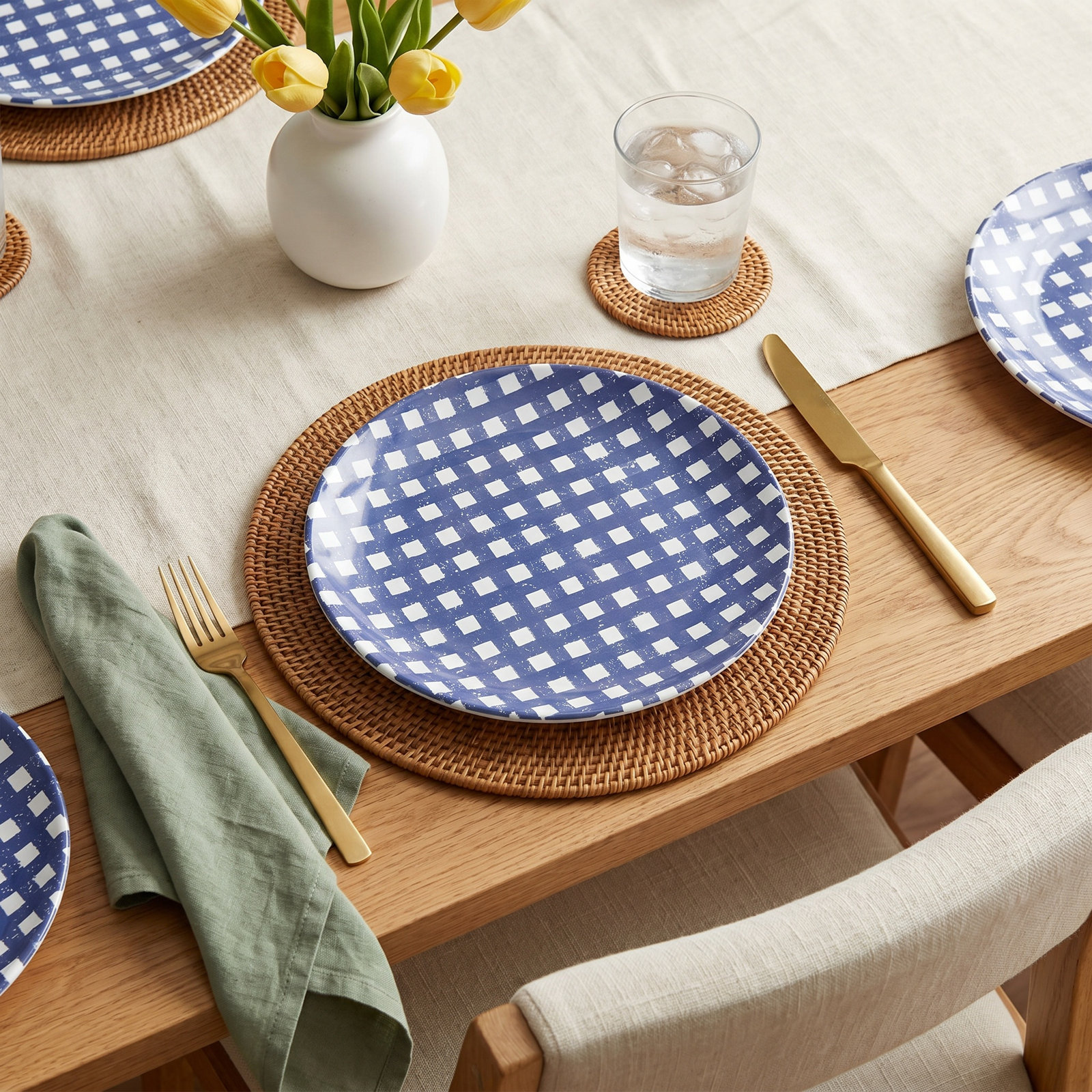 Calia Melamine Dinner Plates, Service for 8