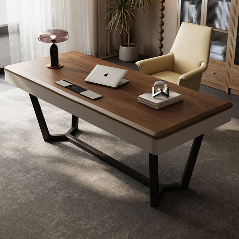 Bureau rectangulaire en bois manufacturé brun noisette