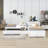 Twin Size 2 Drawers Wooden L-shaped Platform Beds with Trundle and Built-in Table-1914664084