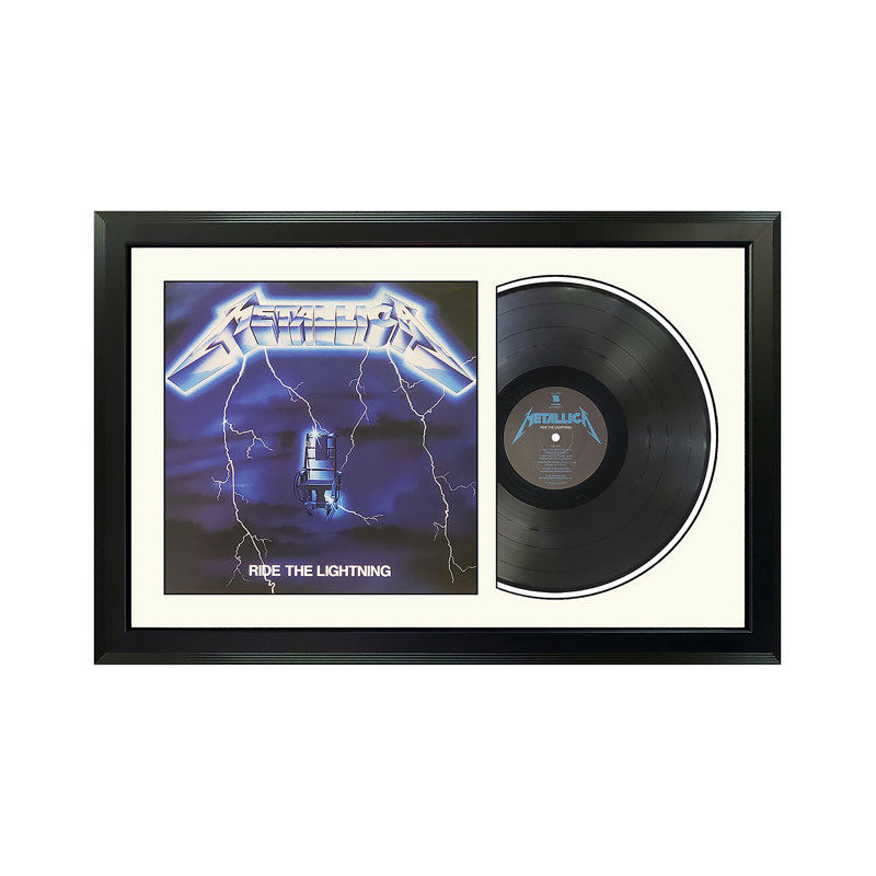 Metallica "Ride the Lightning" Framed Vinyl Record with White Mat, White