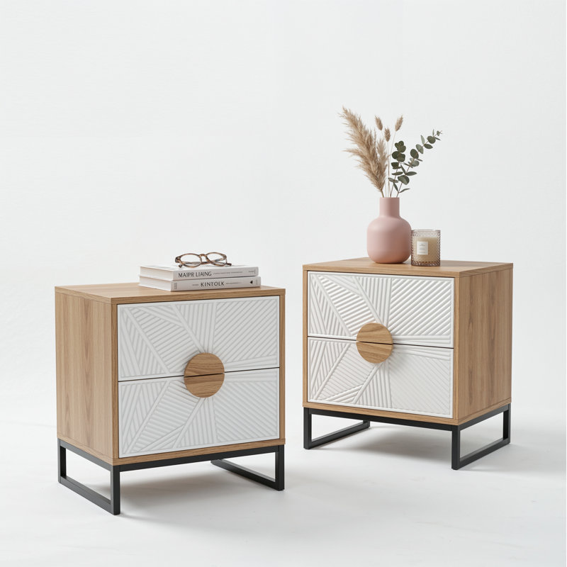 Sahan 20.8'' H Modern Nightstand With 2 Drawer
