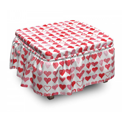 Ensemble de housse pour repose-pieds à coussins carrés 2 pièces ste day romantique