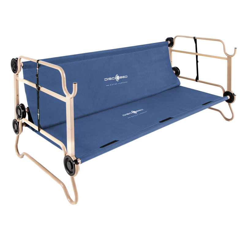 Large Disc-O-Bed Portable Double Cot, Navy